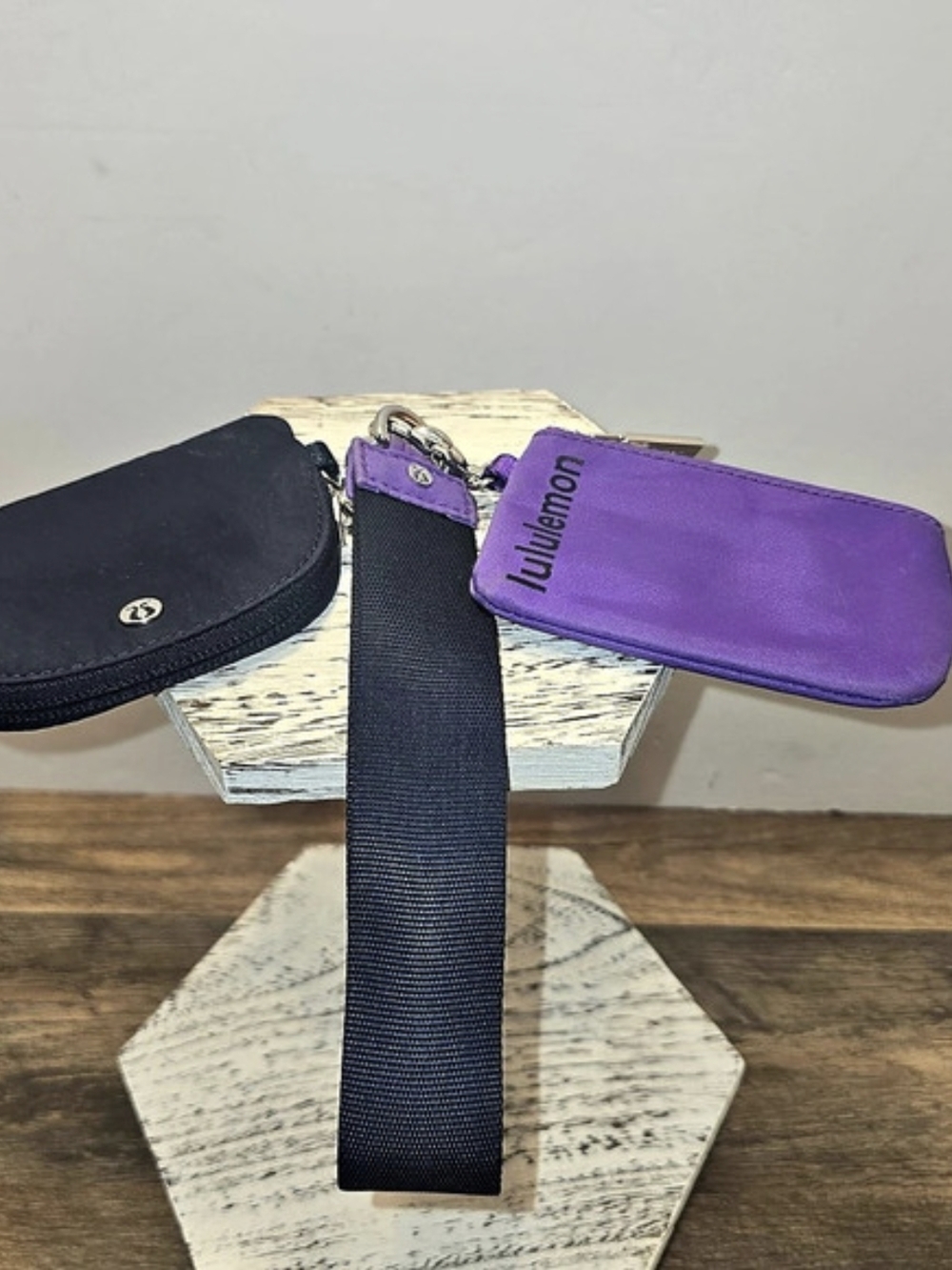 lululemon Dual Pouch Wristlet in Purple & Black